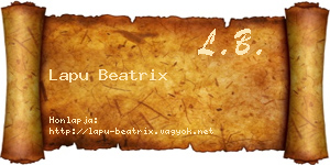 Lapu Beatrix névjegykártya