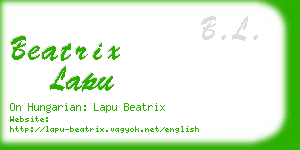 beatrix lapu business card